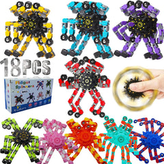 HiQCGS red transformable fidget spinner for focused study and stress relief.
