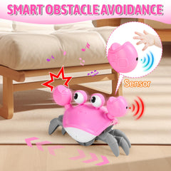 Hirger Crawling Crab Toy in pink tummy time supports head-lift curiosity.