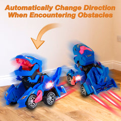 Hirger Transforming Dinosaur Car side view demonstrates auto-switching action that keeps kids engaged.