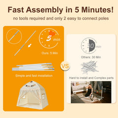 Hiromeco fast two-pole setup allows tool-free assembly in minutes