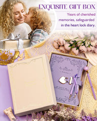 hi!SCI diary with golden heart lock and keys keeps secrets secure