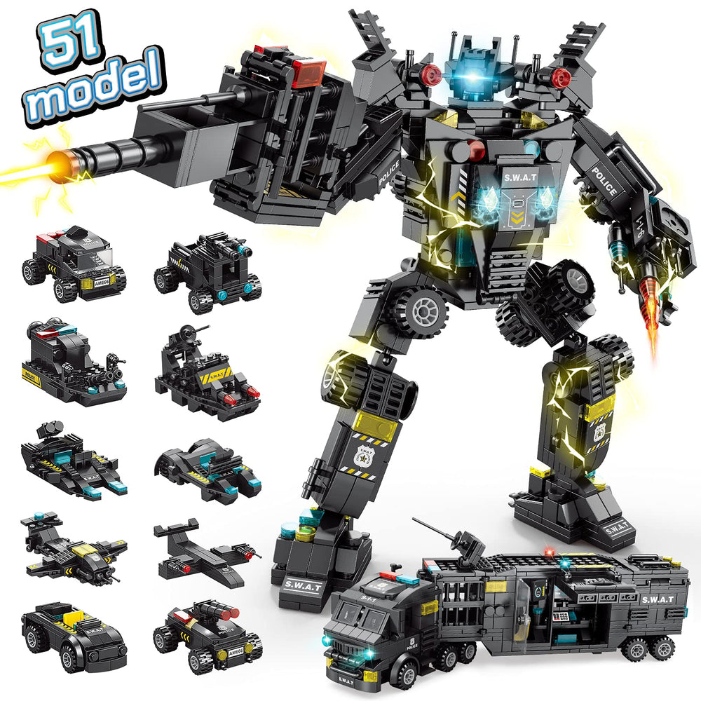 HISTOYE 51-in-1 robot kit models ready for creative play and engineering exploration