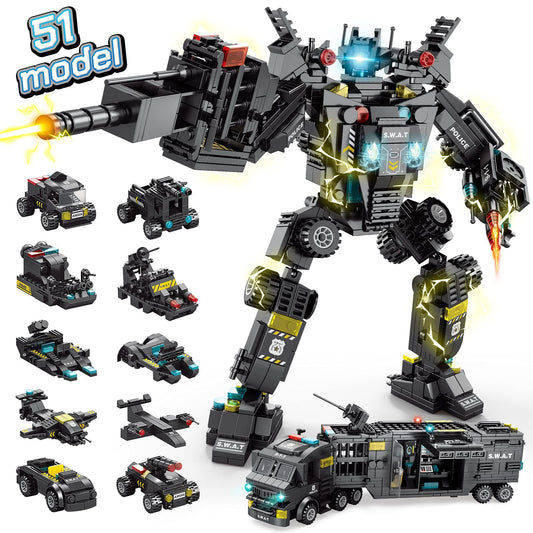 HISTOYE 51-in-1 robot kit models ready for creative play and engineering exploration
