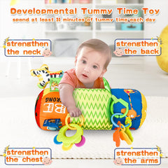 HISTOYE detachable rattles featuring zoo animals engage baby during tummy time.