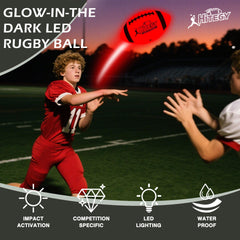 HITEGY Official Size 6 light-up football charges via USB-C for quick sessions.