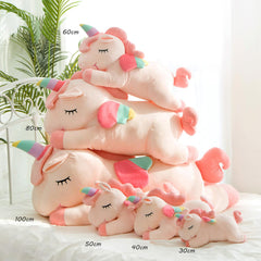Hitoshe unicorn pillow doubles as a cozy hugging pillow for naps and reading.