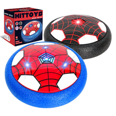 HitToys hover soccer ball with LED lights for indoor play.