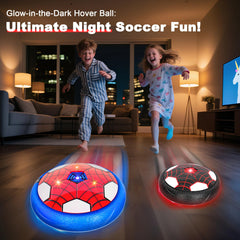 HitToys hover soccer ball red-black spider pattern for dynamic play.