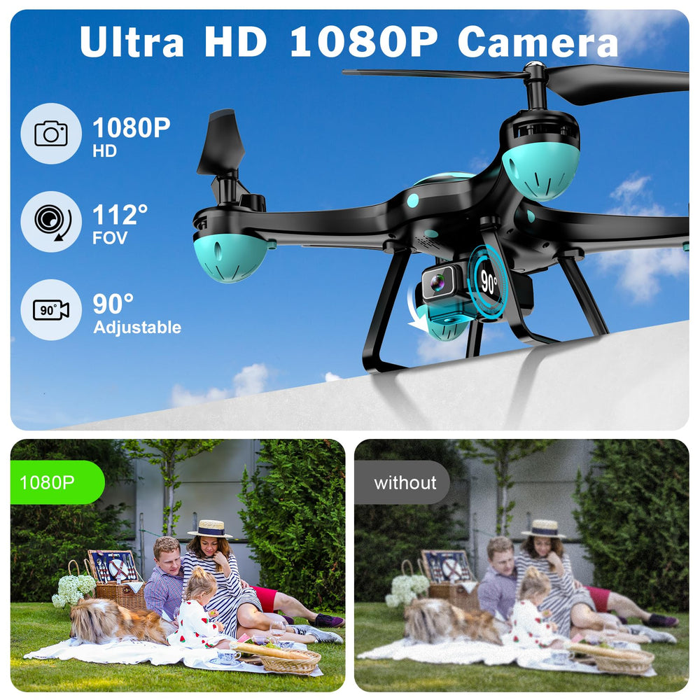 HitTurbo drone altitude hold keeps stable hover in breeze outdoors.