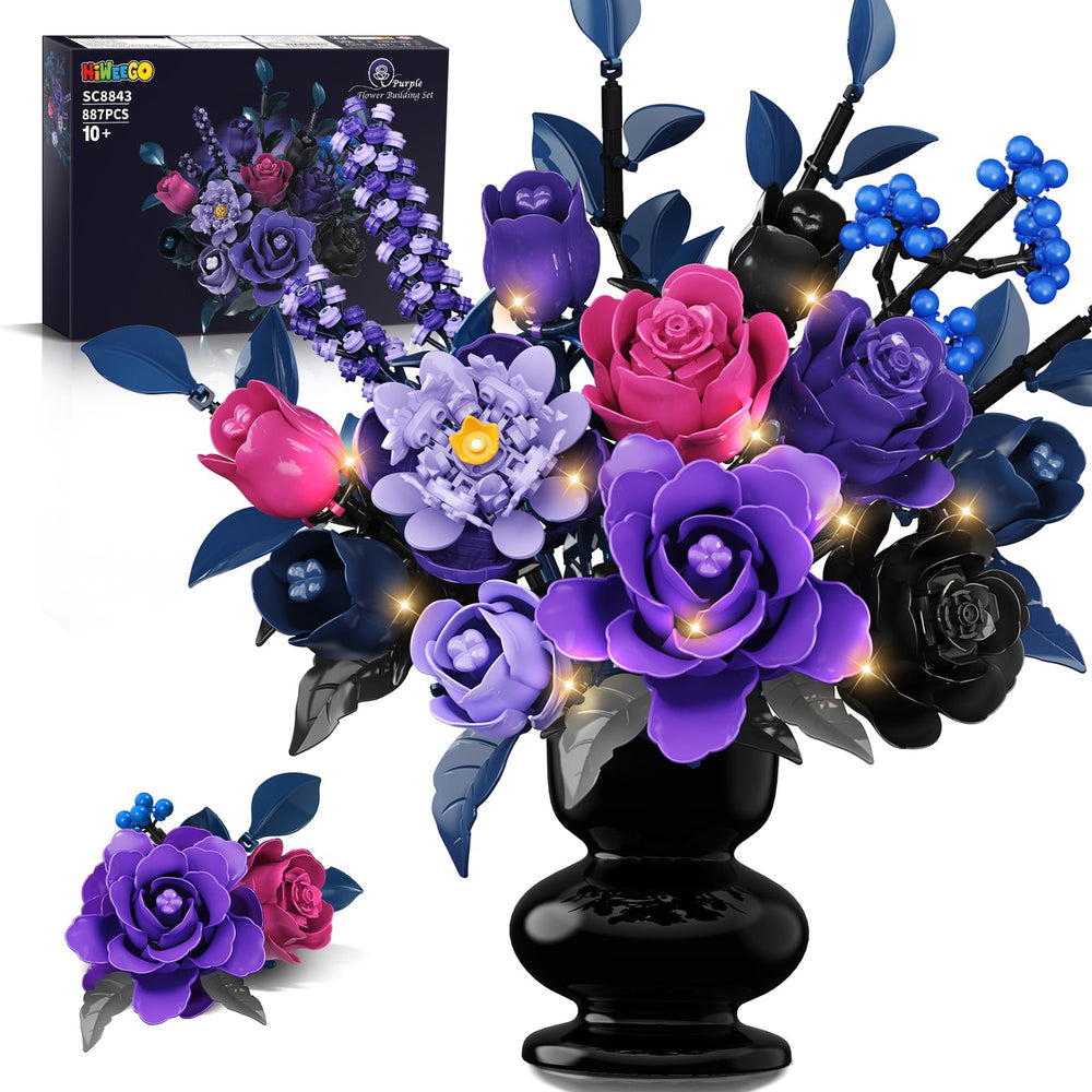 HiWEEGO Flowers Bouquet LED glow enhances desk ambiance with lifelike petals and vibrant colors.