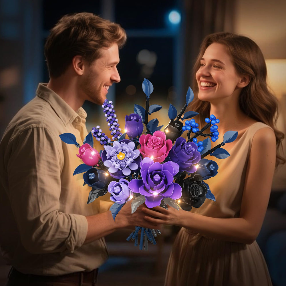 HiWEEGO rose bouquet building block enables a customizable floral display.