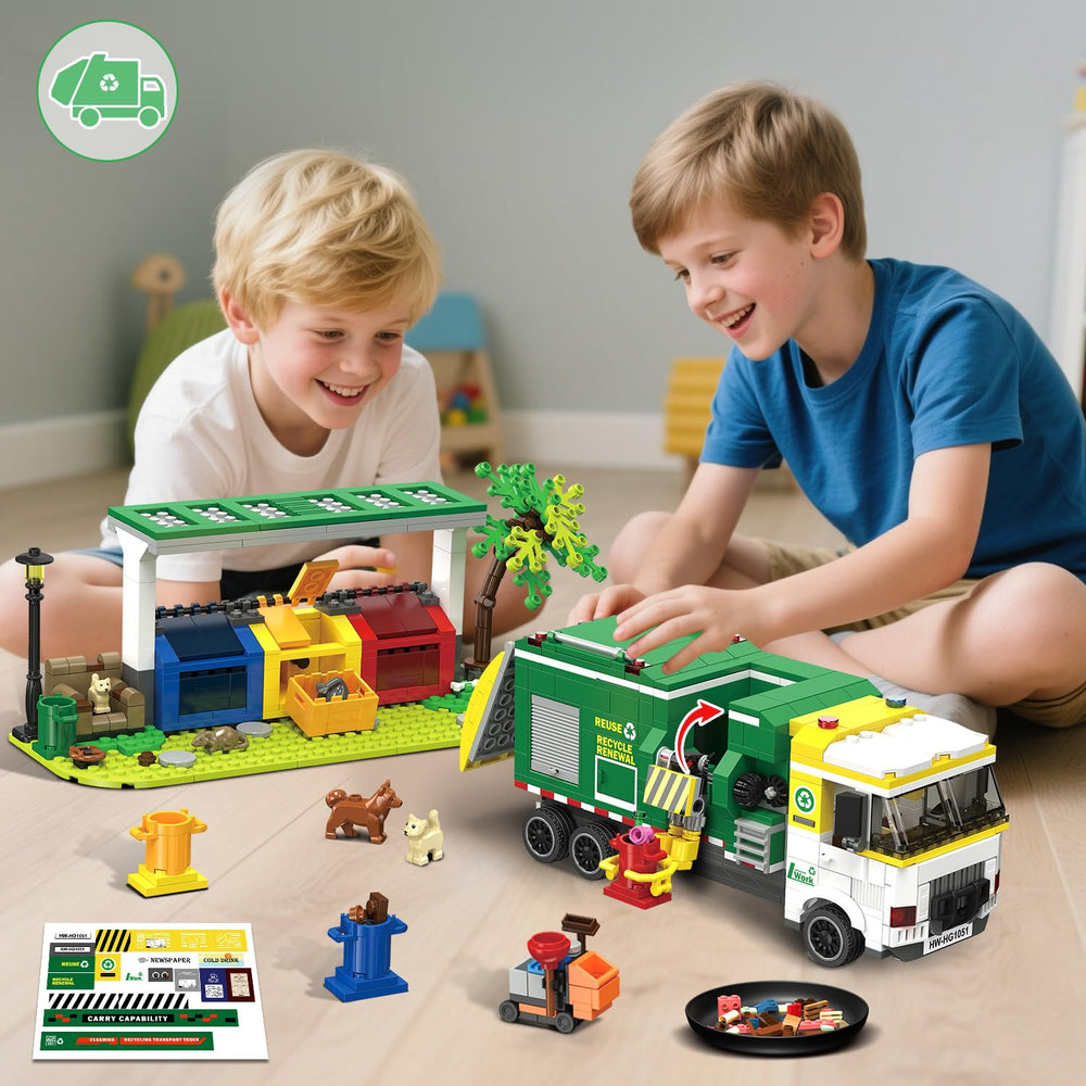 HiWEEGO 3-in-1 recycling station dump demonstrates sorting and compact storage