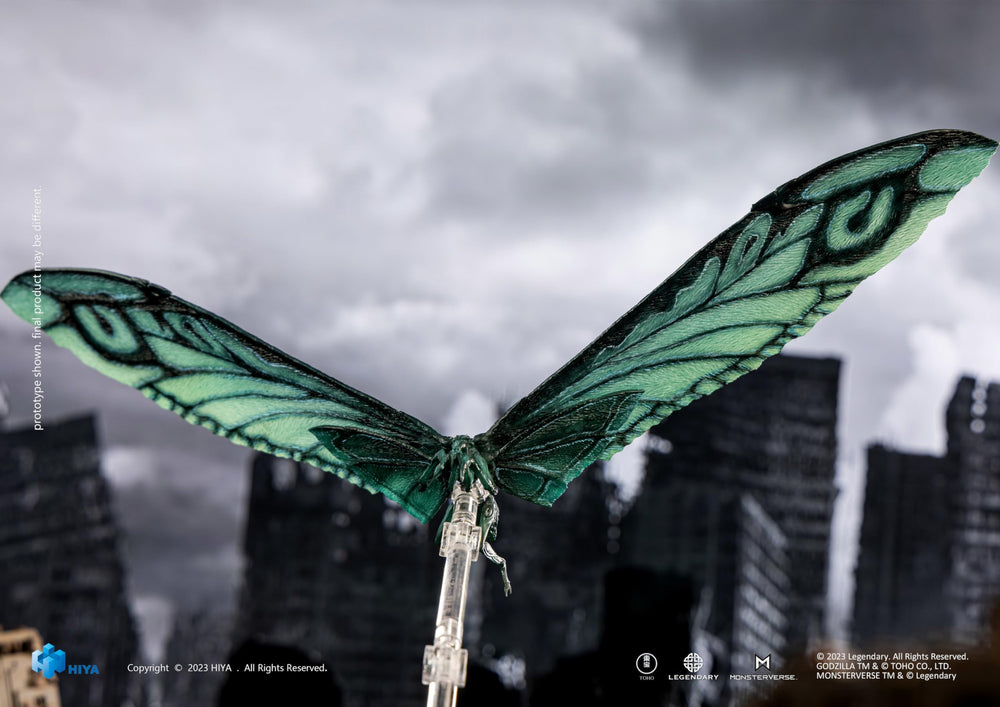 Hiya Toys Mothra Emerald Titan captures emerald glow for shelf presence.