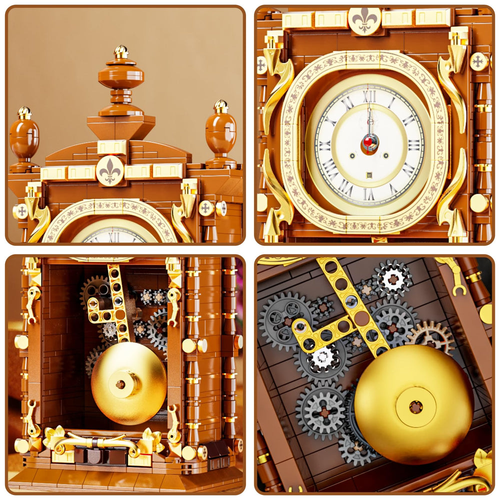 HJPLPXH building block clock display is compact, ideal for desks or mantels.