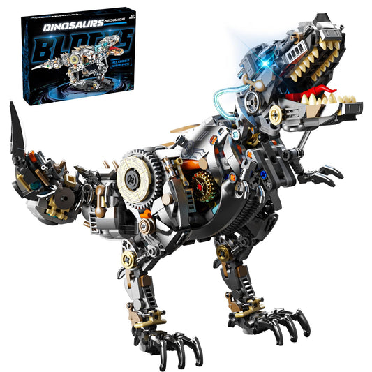 HJPLPXH Mechanical Tyrannosaurus assembly in progress, showcasing intricate gears for mindful focus.