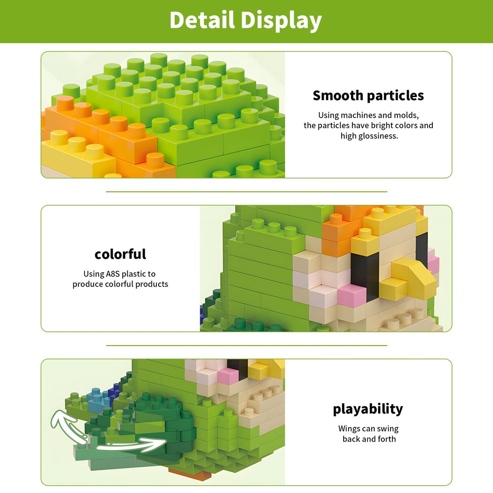HJPLPXH Parrots Mini Block Sets gift packaging ready for birthdays or holidays