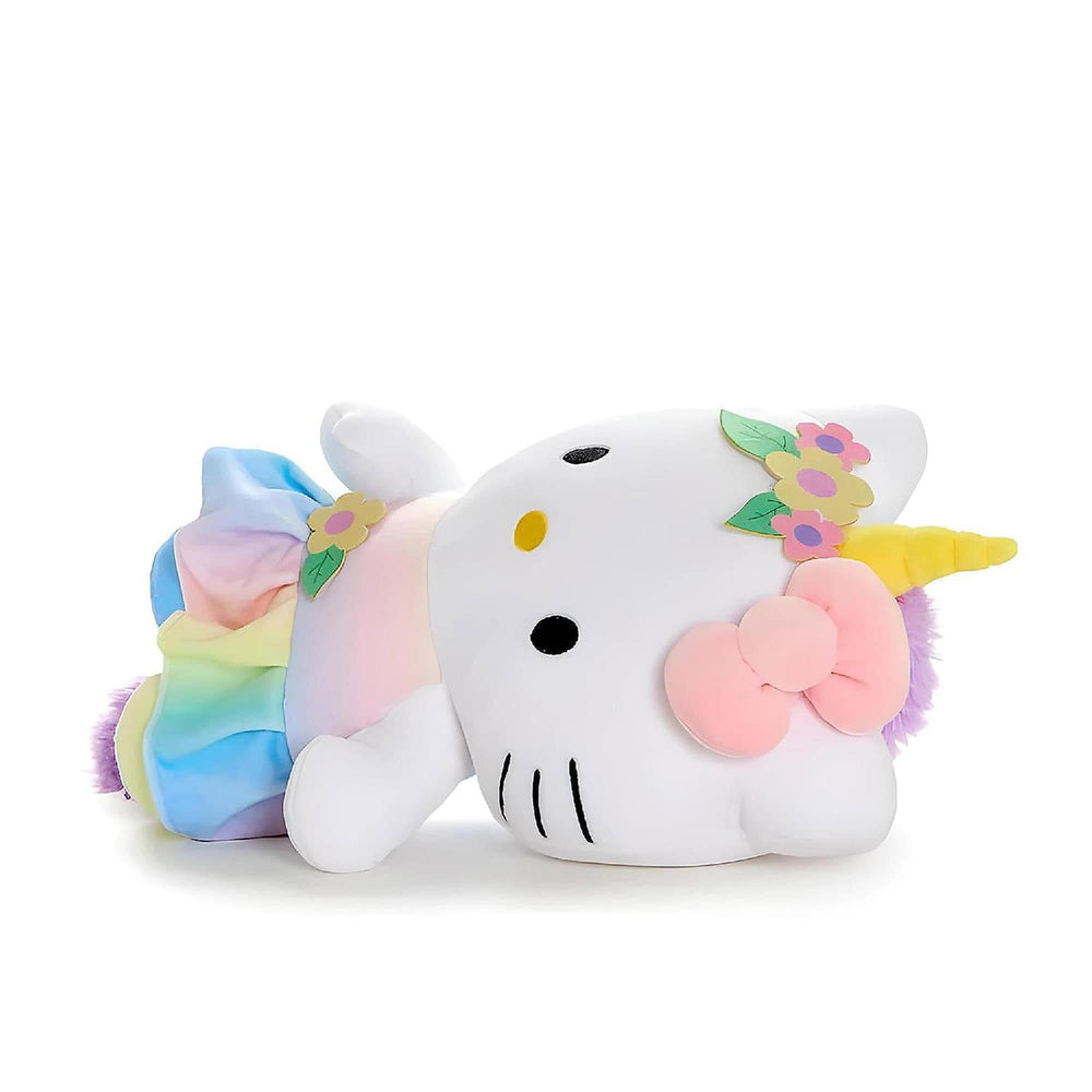 HK Hello Kitty Unicorn Plush, soft fur texture ideal for hugs and comfort.