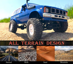 HLSFWDRIVE RC Crawler C24 off-road grip demonstrates all-terrain capability.
