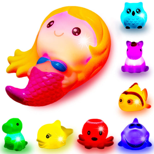 HLXY bath toy shark in tub promotes color recognition and playful bath time.