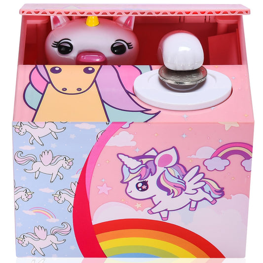 HmiL-U Unicorn Money Bank greets children with a hello voice when a coin is placed