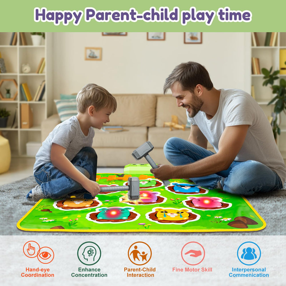 HmiL-U Whack-A-Mole mat shows bright LED lights for immersive play