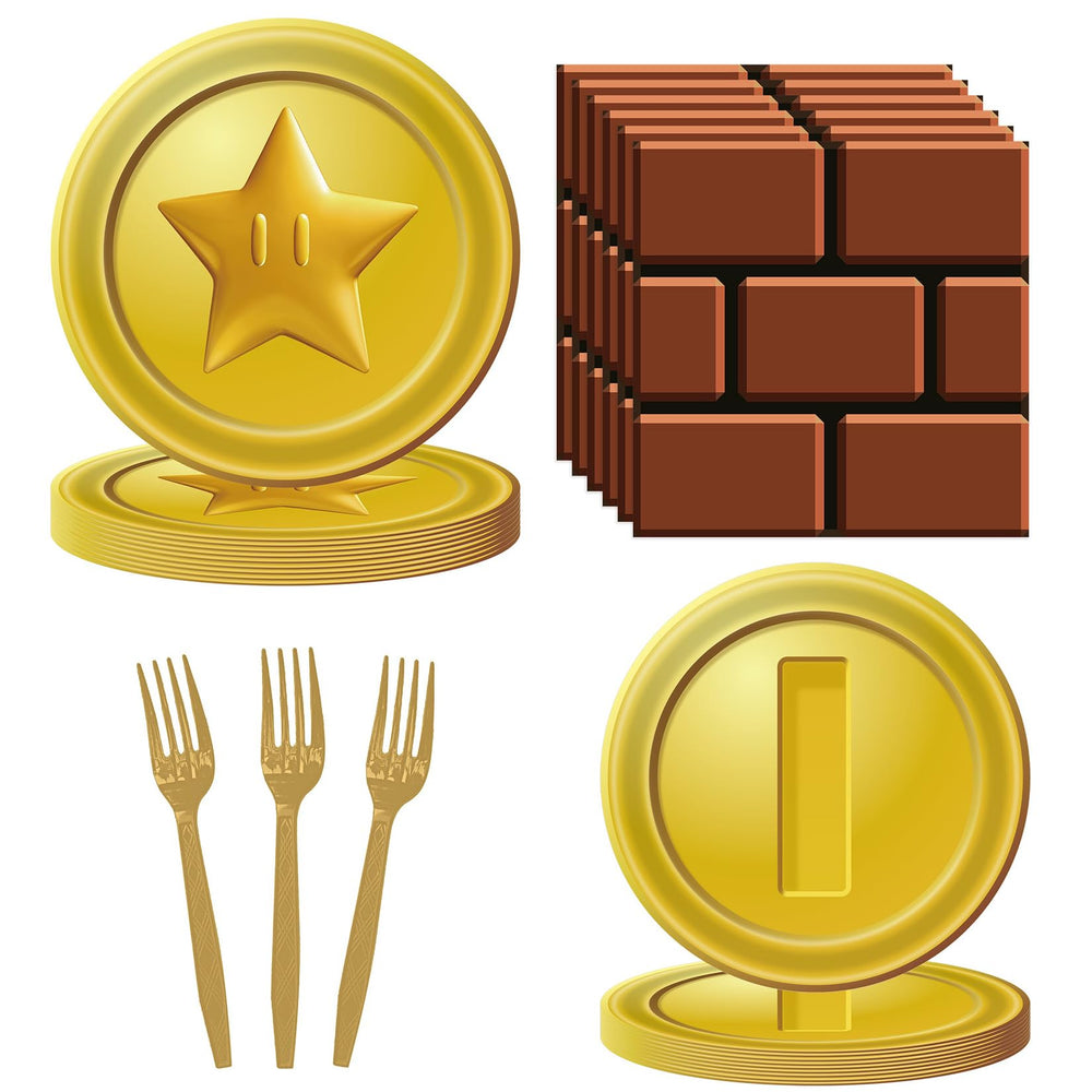 HMJDZH Mario Bros rose gold plates 9in add festive touch to birthday tables