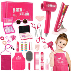 Ho ChuB 45pcs hair salon toys set with pretend dryer for imaginative play