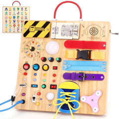Hoarosall 23-in-1 Busy Board switches for fine motor play and curiosity