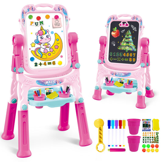 Hoarosall art easel 360 rotation enables versatile, on-the-spot creative play at home