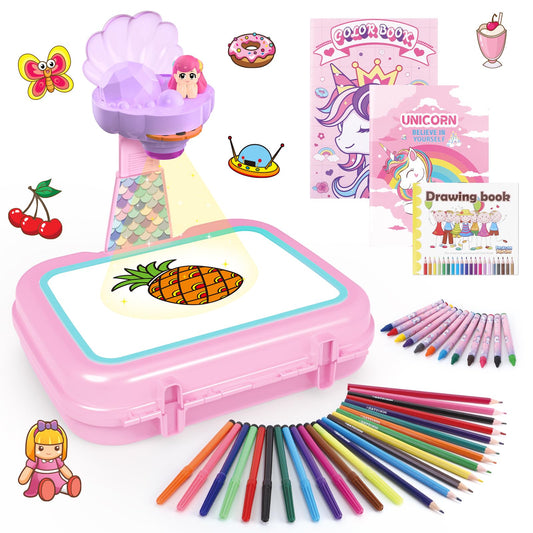 Hoarosall Mermaid Drawing Projector kit enables guided tracing for kids