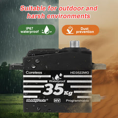 HobbyPark coreless motor with metal gears delivers smooth, durable operation.