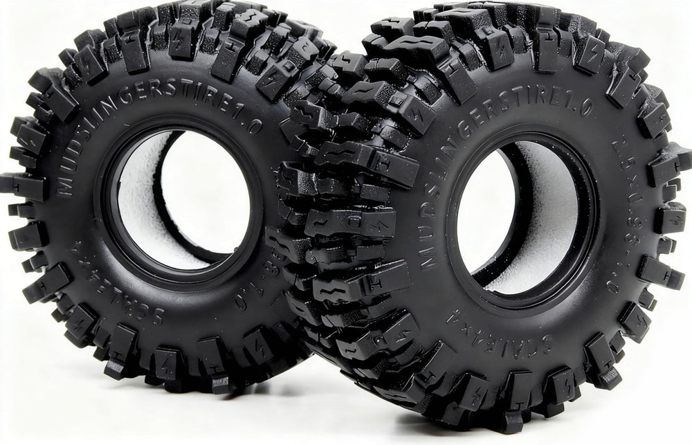 Hobbysoul 1.0 tires mounted on beadlock wheels ready for rugged trials.