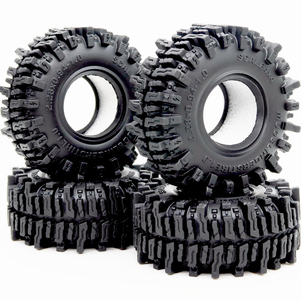 Hobbysoul 58mm tall crawler tire on 1.0 beadlock wheels delivers enhanced grip.
