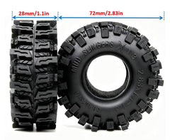 Hobbysoul RC crawler upgrade tire for 1/24 SCX24 and 1/18 TRX4M.
