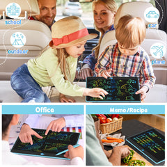 Blue Hockvill doodle board in use with colorful writing on screen