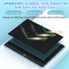Erase button on blue Hockvill LCD tablet for quick clearing