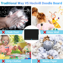 Kid-friendly blue Doodle board used during family road trip