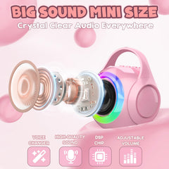 Hockvill Mini Karaoke LED disco lights sync with music.