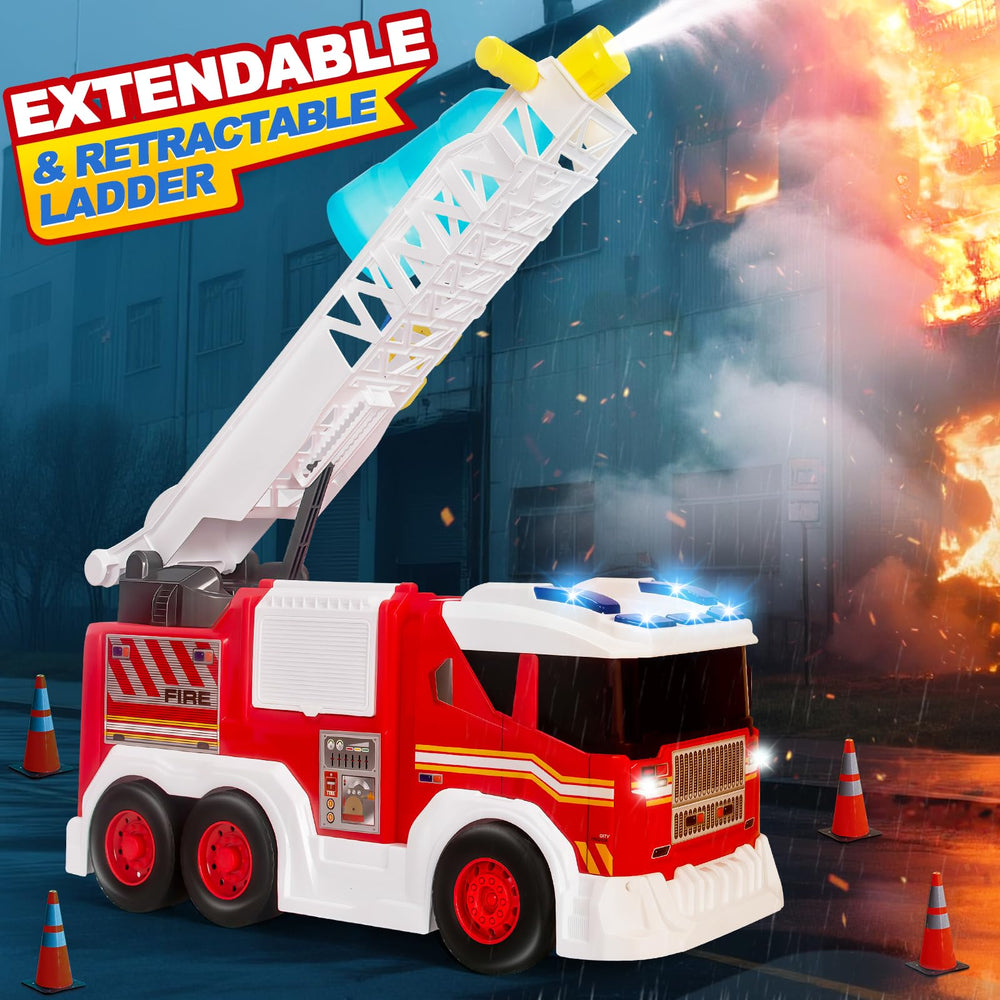 Hodurgyi fire truck toy with lights and sounds for immersive rescue role-play.