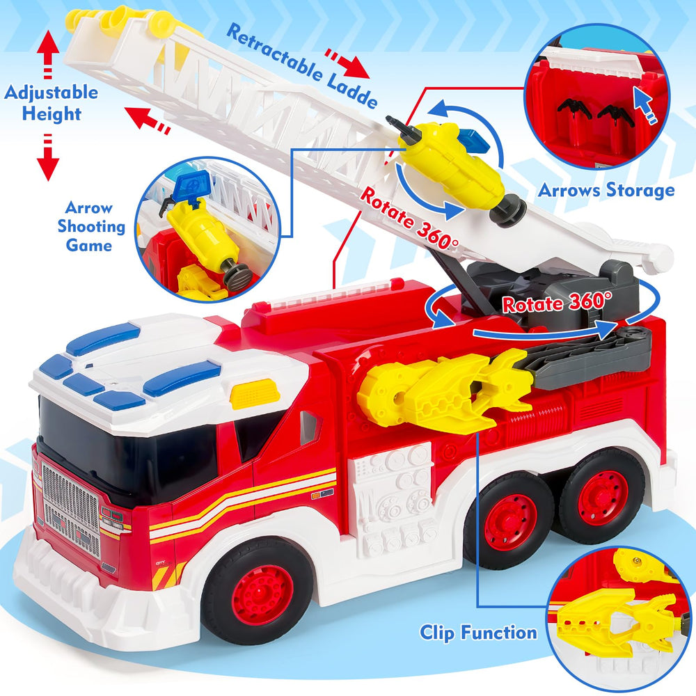 Hodurgyi fire truck toy with water spray feature for engaging outdoor adventures.