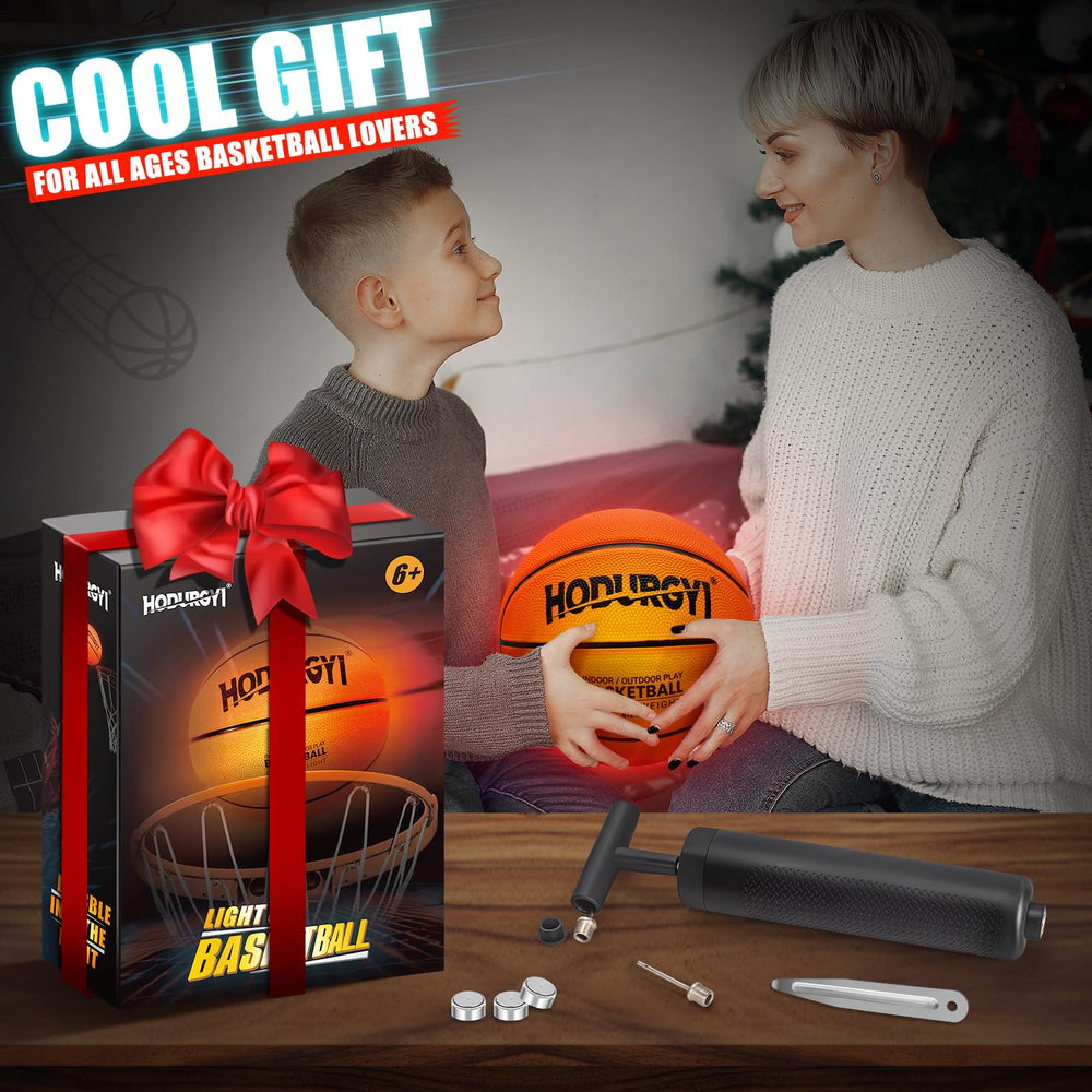 Hodurgyi glow basketball gift box includes spare power sources and tools