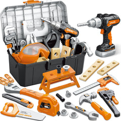 Hodurgyi Kids Tool Set 46 pcs with electric drill for realistic play and fine motor skills