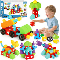 Hodurgyi magnetic foam blocks variety shapes promote geometric exploration and safe stacking