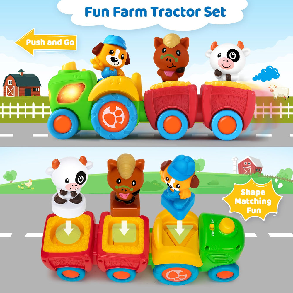 Hodurgyi tractor toy with three animals dog cow horse promotes imaginative role play