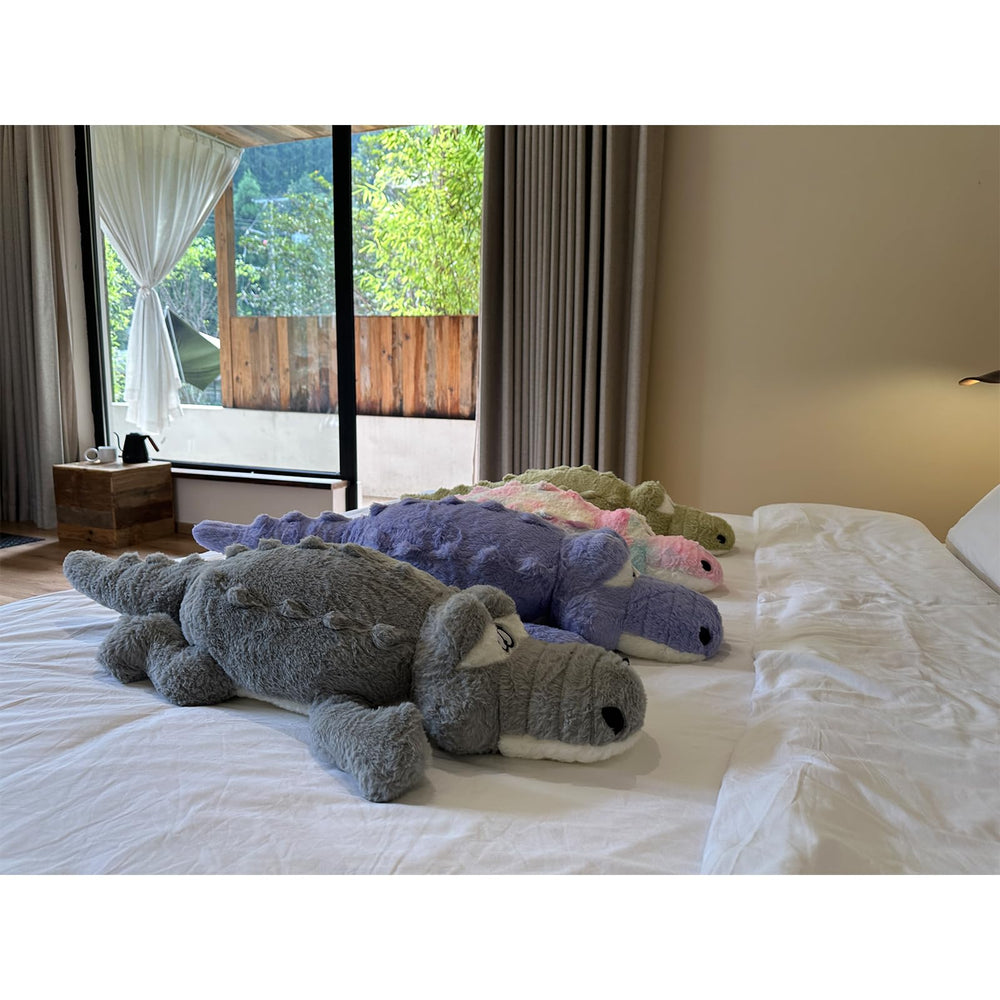 Hofun4U Alligator plush pillow 38 inch pink, soft cuddle friend for kids