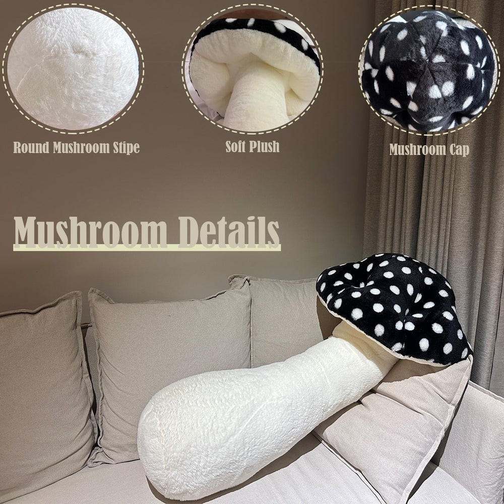 Hofun4U brown mushroom plush pillow with gentle cushion fill