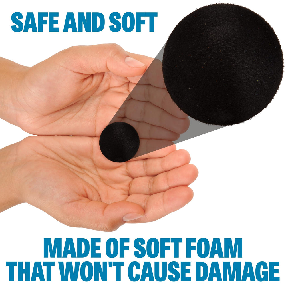 Hog Wild air-powered launcher demonstrates quick squeezing action for instant ball pops.