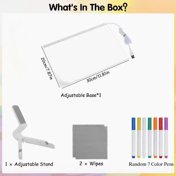 Hogitpe LED Note Board with Colors glowing text while using included markers