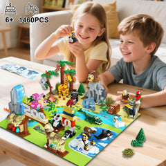 HOGOKIDS Play Mat displaying habitat scenes for immersive wildlife pretend play