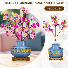 HOGOKIDS Cherry-Blossom Bonsai three trees bloom for a vivid display